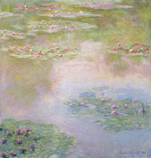 Claude Monet (1840-1926) - NymphéasOil on canvas. Painted in 1907.37 x 35.25 inches, 93.8 x 89.3 cm.