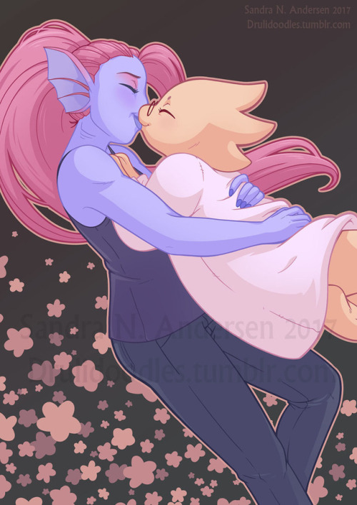 Undyne and Alphys from Undertale(Cause they are too cute!)