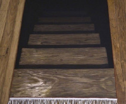 awesomeshityoucanbuy:  Stairway To Darkness RugGive your unassuming home a little intrigue by creating the illusion of a secret passage with the stairway to darkness rug. Like its name suggests, the rug features an eerie image of wooden stairs leading