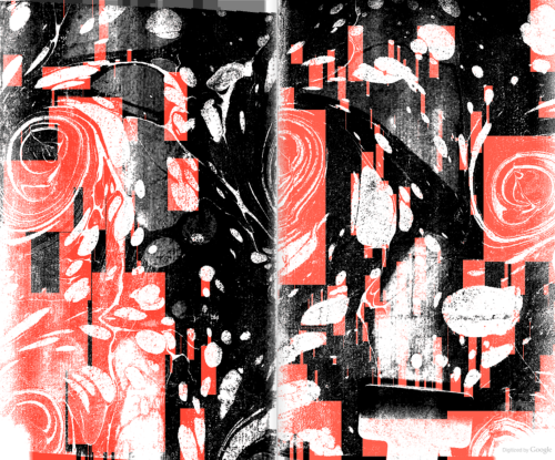 Marbled endpapers, with black-and-red optimization glitch.From the back matter of A Select Collectio