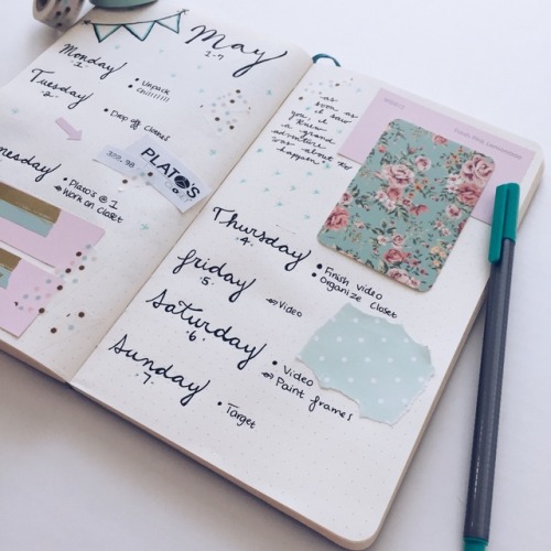 studyincafe: 5.9.17 • May weekly spread! This one was mostly to get me back into bullet journal