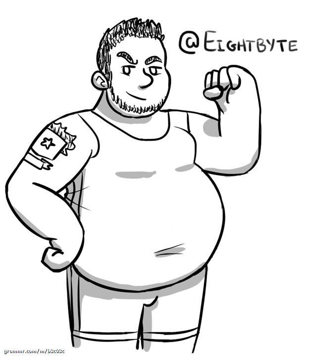 eightbyte:  EightByte in a singlet.   A cute guy wanted to practice some drawing