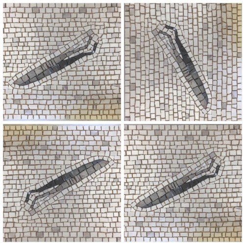 A pair of #mosaic tweezers - a new series of mosaics of tools used by the Romans and which are now l