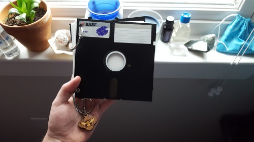 forgetful–witch: Preview of my grimoire, its covers are old floppy discs