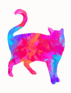 jessraephoenix:Painted Cat - Rainbow. Available