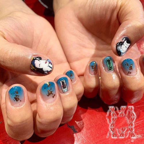 Japanese style nail arts！Produced by @nailsalonavarice_harajuku Call us for appointments!!(+81)3-643