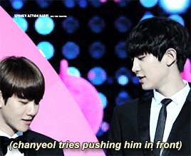 jingyeolbaeks:  why are you two acting so shy (ಥ_ಥ) 
