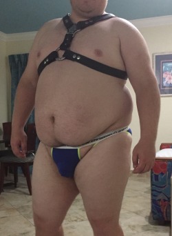 windycityburbboys:  littlericky30092:  My boy in his new harness and underwear  And we love this boy… And you littlericky.  