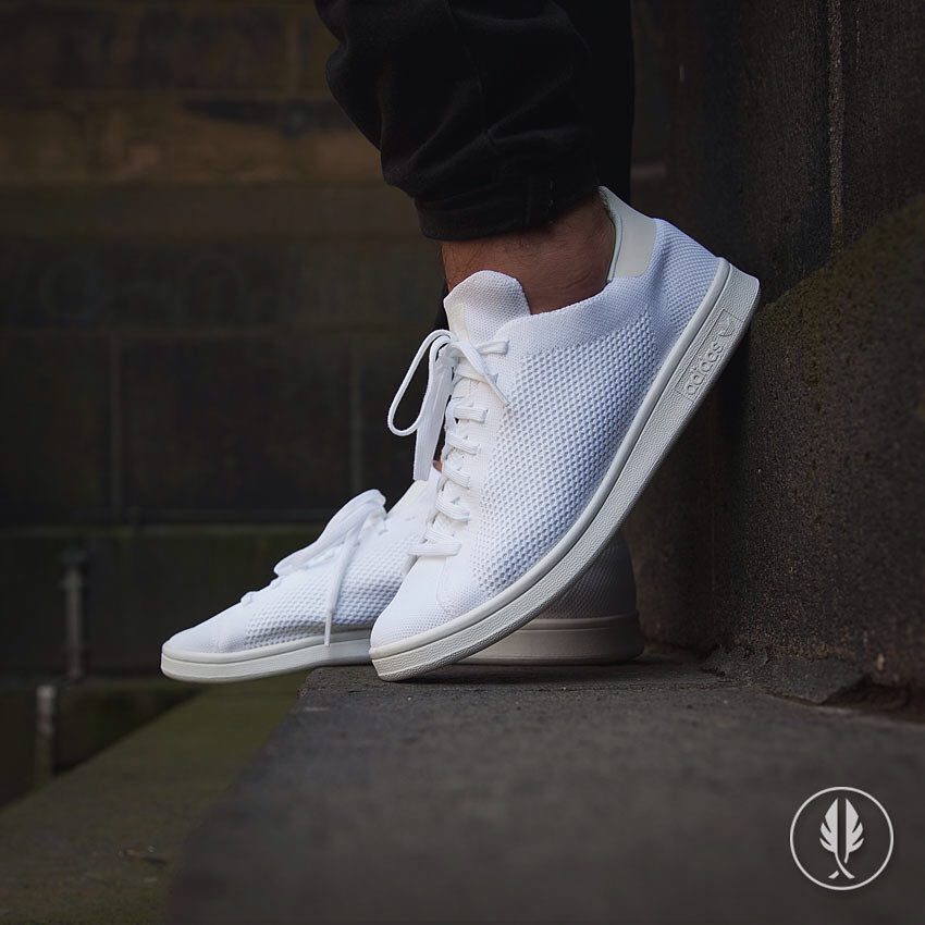 stan smith all white on feet