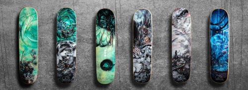 I photographed some skateboards my friend Angela Westerman of Organic Abstracts did recently. They a