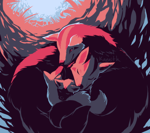 kaenith:  @iwak requested Poochyena with palette 18, and @quietdoppelganger requested Meganium with 