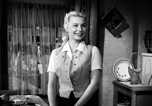 Barbara Payton, movie actress;in ‘’Kiss Tomorrow Goodbye”. 1950