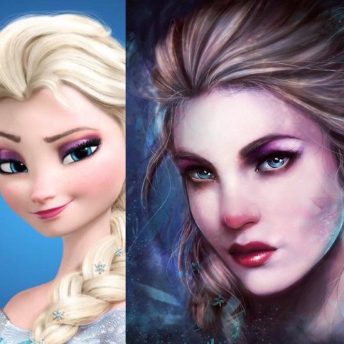 glimpenart:My Disney girls (and others )compared with the films!