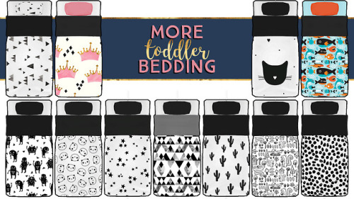 pixeldreamworld:More Toddler Bedding  BEDDING ONLY PLACE ON TODDLER BED FRAMES 24 SWATCHES! DOWNLO