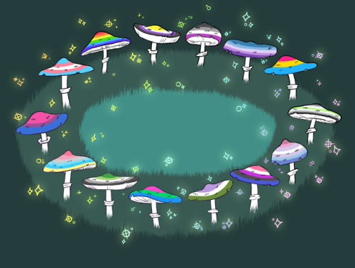 wildcherrylime-art: alternate version of the pride fairy ring with @anurtransyl ‘s lesbian flag for 