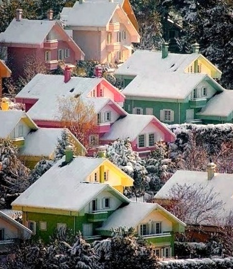 Snow Sunset, Bergen, Norway