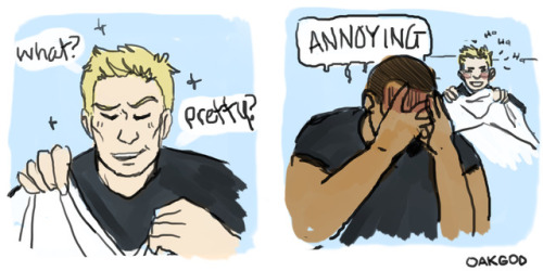 oakgod:Gabriel Reyes and Jack Morrison: Rookie™ go on their first stakeout together. Ana’s just chec