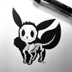 retrogamingblog:  Eeveelution Skeleton Drawings made by TeamRocketWolf