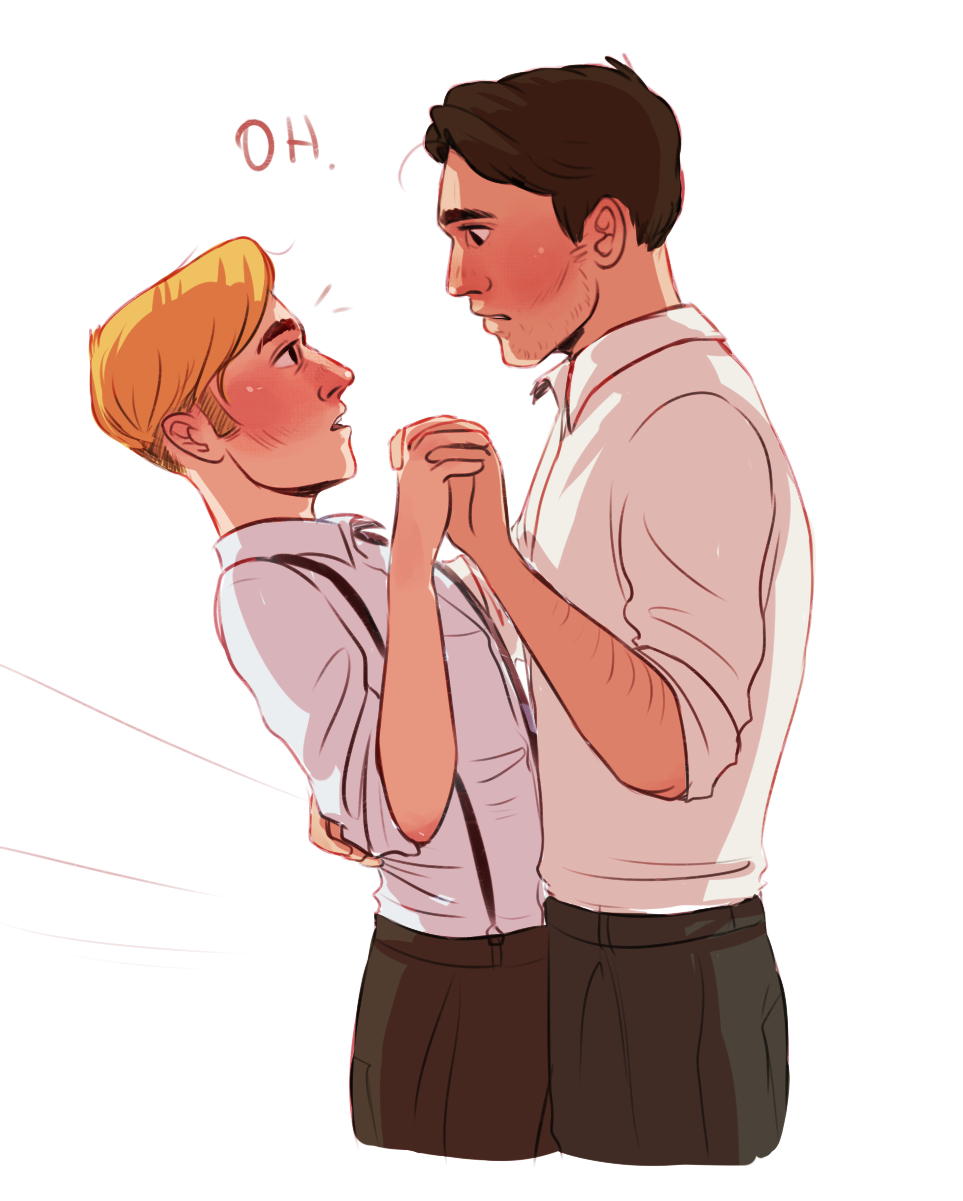 kayaczek:  so umm Bucky was teaching Steve how to lindy and then things got more