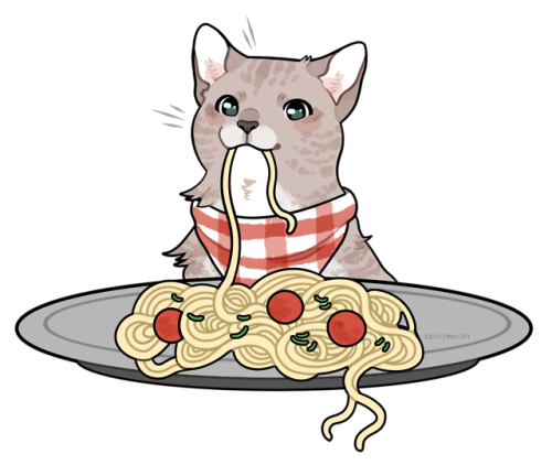 spicymochi:spaghetti cat