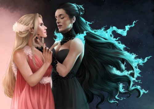annasassiart:As i promised, Hecate and Pippa as Hades and Persephone, inspired by the beautiful comi