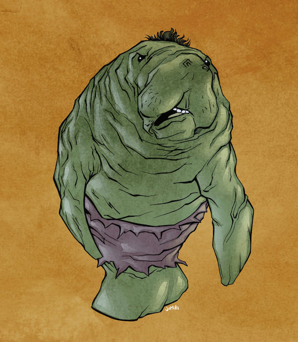 theinturnetexplorer:   Superhero Manatees 