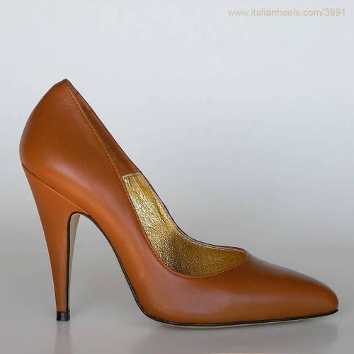 Brown leather 4inch high heels stiletto shoes www.Italianheels.com/3991 #highheels #heels #italianhe