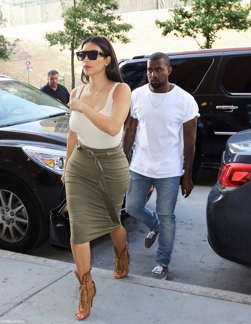 kimkanyekimye:  Kim and Kanye out and about in New York today 6/15/14  😍