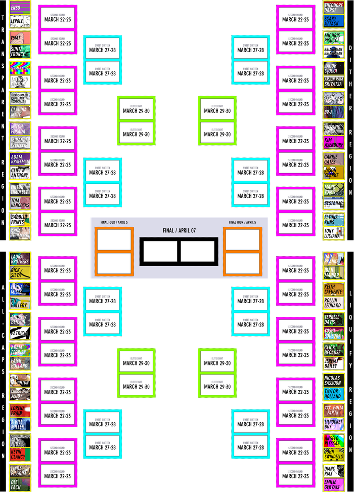 VIA is excited to announce all artists in the 2014 T.GIF Tournament! WHO WILL DOMINATE