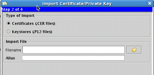 EXTOL Secure | Identify/ assign alias Certificate screen shot