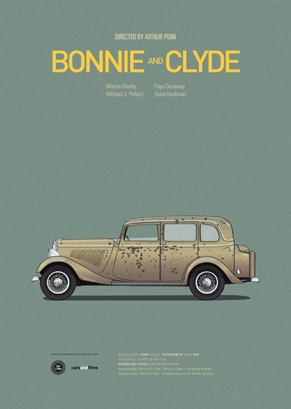 unknowngenre:  Cars and Films by Jesús Prudencio  Minimal posters of some of the