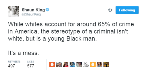 itsmadeinchynna:  4mysquad:  ^^^^^^^^^^^^hella important! #BlackLivesMatter   I just shut down a bunch of racist youtube trolls about this. They kept saying we make up 50+% of the crime in America. I brought out the statistics on all they asses(WITH