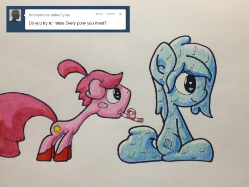 ask-pony-kirby:  Of course not! (( http://askshinytheslime.tumblr.com/ ))  XD Naughty Kirby >w< 