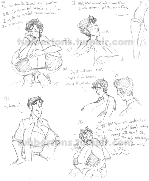 tubbertons:  A comic I did a while back with WaltFrank. One of the newer ones I had tried with Walter and the boobs since I didn’t do it much with him before and Frank gives him some assurance~ It’s kinda nsfw but p cute (tbh anything with walter