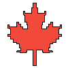 Pixel art of the Canadian flag maple leaf