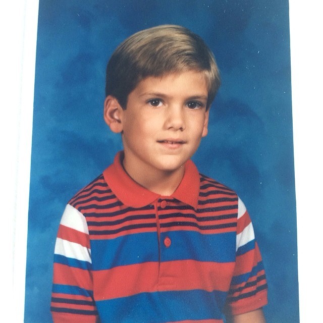 jeffreestar:  3rd grade… killin’ it in my button up tee, thanks grandma ❤️💙