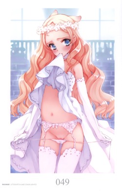 oyari ashito seiken no faeries ingrid dress garter belt pantsu panty pull skirt lift stockings string panties thighhighs undressing | #333005 | yande.re