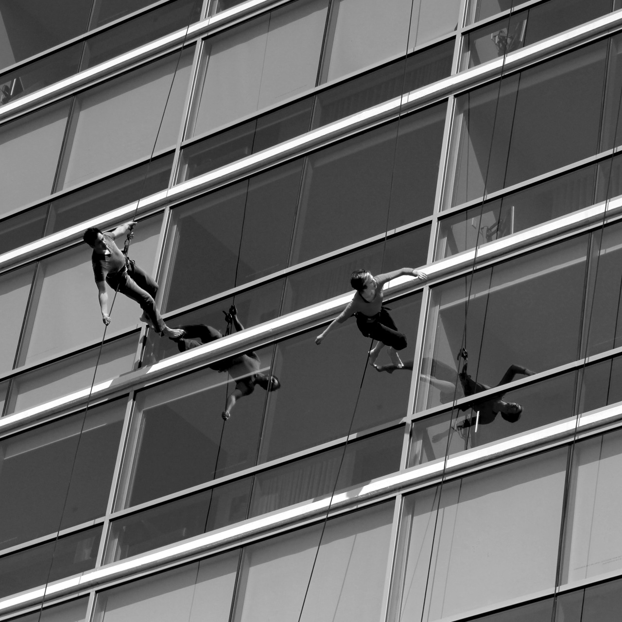 redzenradish:  Vertical Dance Street performance on Sunset Blvd., West Hollywood,