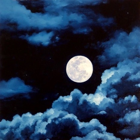 Moon And Blue In Art.