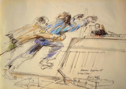 The odd world of courtroom sketches.