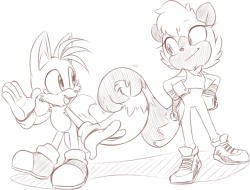 thehiddenpalace:Tails and Tangle shaking