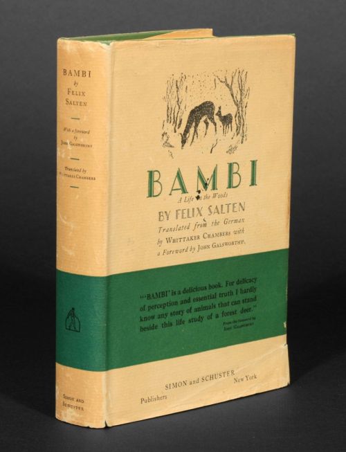 Bambi: A Life in the Woods. Felix Salten. New York: Simon and Schuster, 1928. First edition. Origina