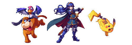 pixelartus:  Smash Bros. Pixel Art Pixel Artist: AbyssWolf Source: ahruon.tumblr.com