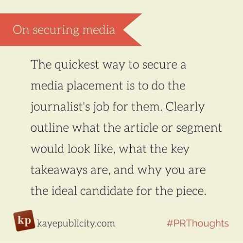 You’ll make more friends in the media if you offer to do the heavy lifting for them.. #prtho