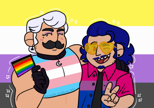 hungry-hobbits-art: happy pride from the he/they’s, mooney and sunshine☀(sunshine belongs to&n