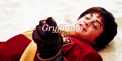 acciomychildhood:Harry took his remaining hand off his broom and made a wild snatch; he felt his fin