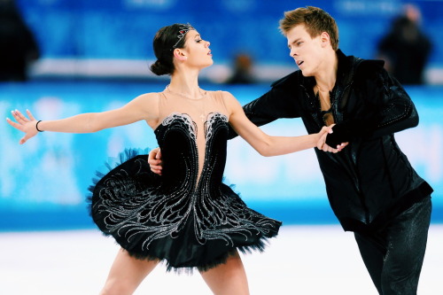 go-figureskate: Elena Ilinyhk and Nikita Katsalapov at the 2014 Sochi Olympics.