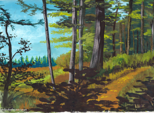 Gouache study from a photo I took at the Mima Mounds in Washington, featuring&hellip;none of the