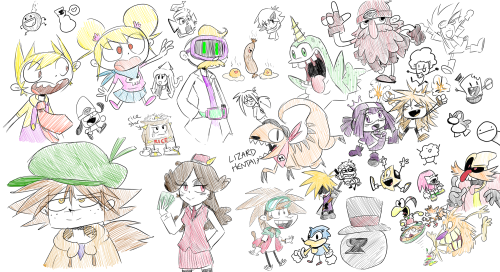 Bunch of stream doodles I did to celebrate the new Crash Zoom episode.