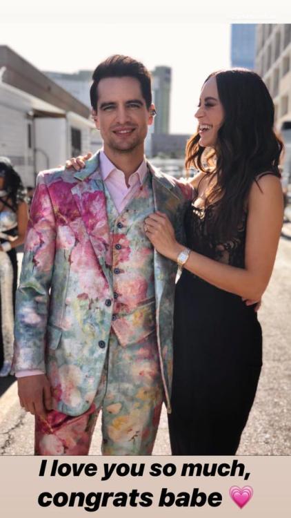 Brendon and Sarah at the Billboard Music Awards (May 2019) Instagram: sarahurie